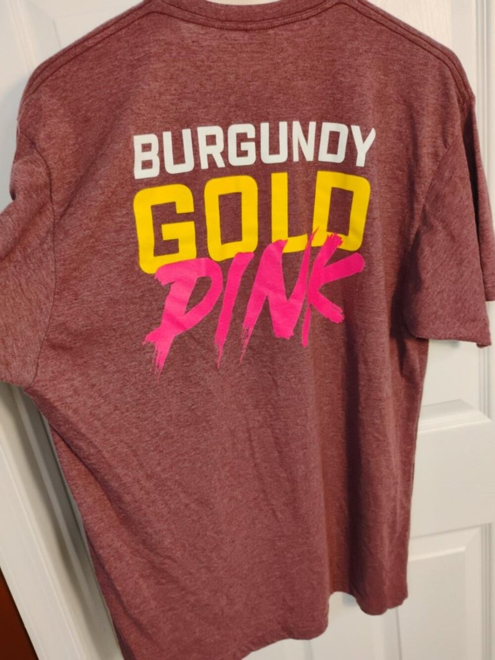 Washington Redskins Burgundy Gold Pink Breast Cancer Awareness T-Shirt